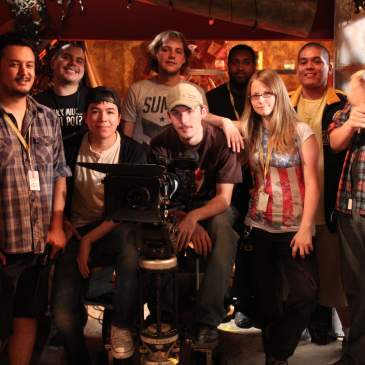Student film crew portrait